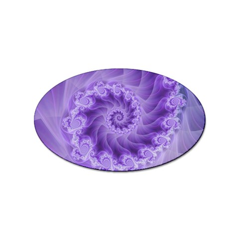 Silky Purple Spiral Fractal Sticker Oval (10 pack) from ArtsNow.com Front