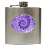 Silky Purple Spiral Fractal Hip Flask (6 oz)