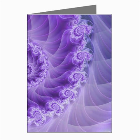 Silky Purple Spiral Fractal Greeting Card from ArtsNow.com Left