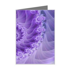 Silky Purple Spiral Fractal Mini Greeting Card from ArtsNow.com Left