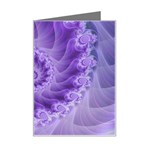 Silky Purple Spiral Fractal Mini Greeting Card