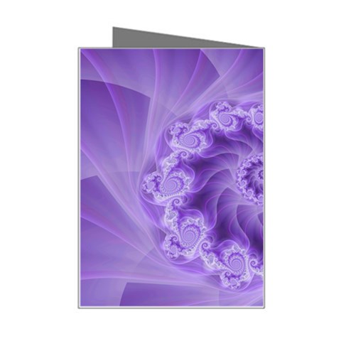 Silky Purple Spiral Fractal Mini Greeting Card from ArtsNow.com Right