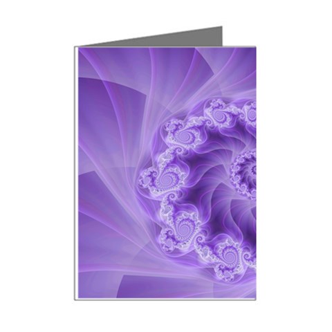 Silky Purple Spiral Fractal Mini Greeting Cards (Pkg of 8) from ArtsNow.com Right