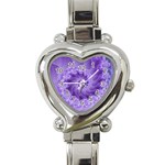 Silky Purple Spiral Fractal Heart Italian Charm Watch