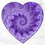 Silky Purple Spiral Fractal Jigsaw Puzzle (Heart)