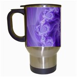 Silky Purple Spiral Fractal Travel Mug (White)