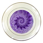 Silky Purple Spiral Fractal Porcelain Plate