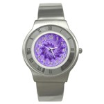 Silky Purple Spiral Fractal Stainless Steel Watch