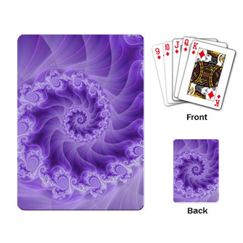 Silky Purple Spiral Fractal Playing Cards Single Design from ArtsNow.com Back