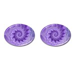 Silky Purple Spiral Fractal Cufflinks (Oval)