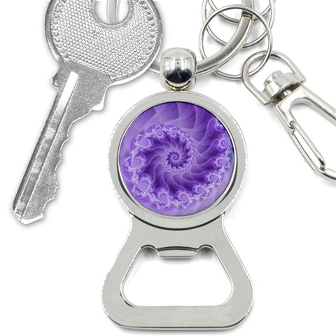 Silky Purple Spiral Fractal Bottle Opener Key Chain from ArtsNow.com Front