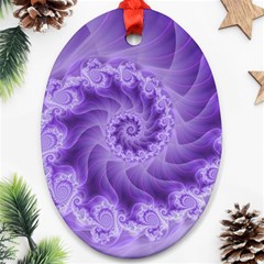 Silky Purple Spiral Fractal Oval Ornament (Two Sides) from ArtsNow.com Front