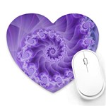 Silky Purple Spiral Fractal Heart Mousepad