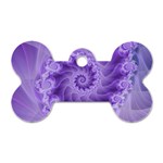 Silky Purple Spiral Fractal Dog Tag Bone (One Side)