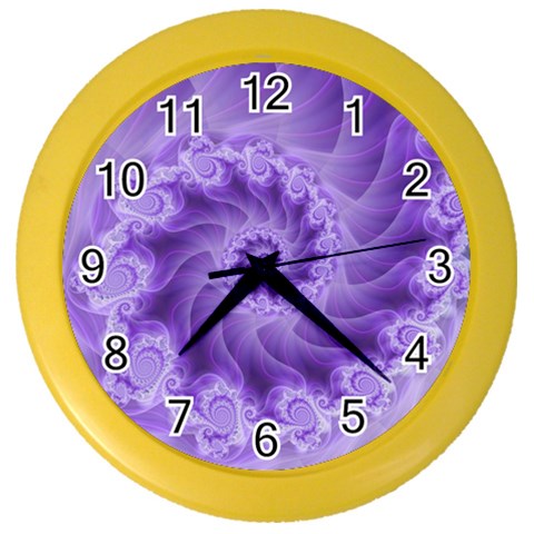 Silky Purple Spiral Fractal Color Wall Clock from ArtsNow.com Front