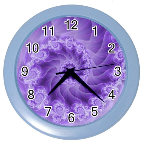 Silky Purple Spiral Fractal Color Wall Clock from ArtsNow.com Front