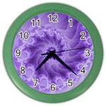 Silky Purple Spiral Fractal Color Wall Clock