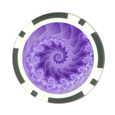 Silky Purple Spiral Fractal Poker Chip Card Guard from ArtsNow.com Front