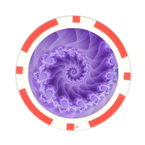 Silky Purple Spiral Fractal Poker Chip Card Guard from ArtsNow.com Front