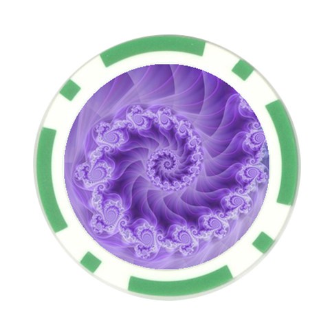 Silky Purple Spiral Fractal Poker Chip Card Guard from ArtsNow.com Front