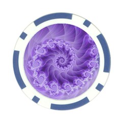 Silky Purple Spiral Fractal Poker Chip Card Guard from ArtsNow.com Front