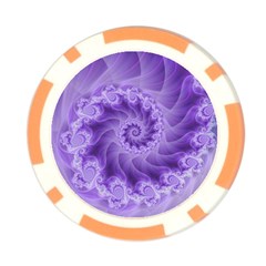 Silky Purple Spiral Fractal Poker Chip Card Guard from ArtsNow.com Front