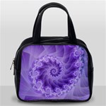 Silky Purple Spiral Fractal Classic Handbag (One Side)