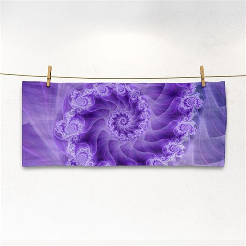 Silky Purple Spiral Fractal Hand Towel from ArtsNow.com Front