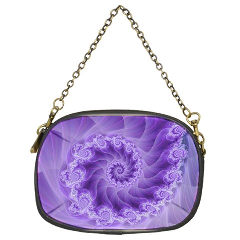 Silky Purple Spiral Fractal Chain Purse (One Side) from ArtsNow.com Front