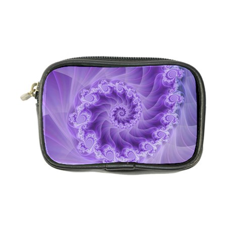 Silky Purple Spiral Fractal Coin Purse from ArtsNow.com Front