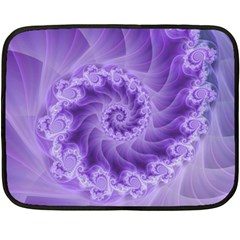 Silky Purple Spiral Fractal Double Sided Fleece Blanket (Mini) from ArtsNow.com 35 x27  Blanket Front