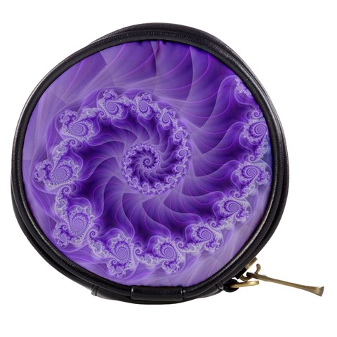 Silky Purple Spiral Fractal Mini Makeup Bag from ArtsNow.com Front