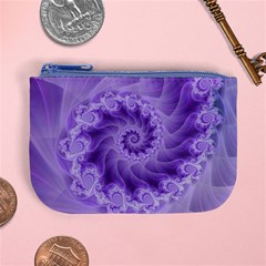 Silky Purple Spiral Fractal Mini Coin Purse from ArtsNow.com Front