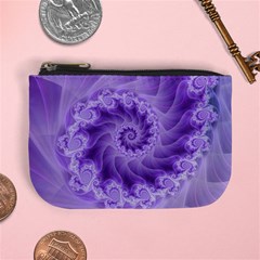 Silky Purple Spiral Fractal Mini Coin Purse from ArtsNow.com Front