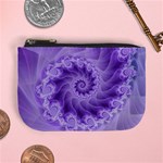 Silky Purple Spiral Fractal Mini Coin Purse