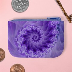 Silky Purple Spiral Fractal Mini Coin Purse from ArtsNow.com Back