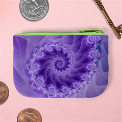 Silky Purple Spiral Fractal Mini Coin Purse from ArtsNow.com Back