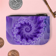 Silky Purple Spiral Fractal Mini Coin Purse from ArtsNow.com Back