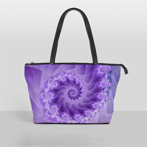 Silky Purple Spiral Fractal Classic Shoulder Handbag from ArtsNow.com Front