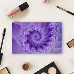 Silky Purple Spiral Fractal Cosmetic Bag (Medium) from ArtsNow.com Front