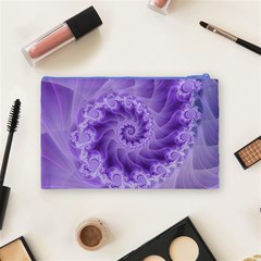 Silky Purple Spiral Fractal Cosmetic Bag (Medium) from ArtsNow.com Back