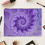 Silky Purple Spiral Fractal Cosmetic Bag (XL)