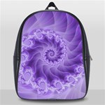 Silky Purple Spiral Fractal School Bag (Large)