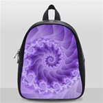 Silky Purple Spiral Fractal School Bag (Small)