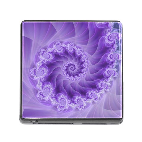 Silky Purple Spiral Fractal Memory Card Reader (Square) from ArtsNow.com Front