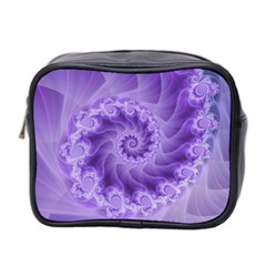 Silky Purple Spiral Fractal Mini Toiletries Bag (Two Sides) from ArtsNow.com Front