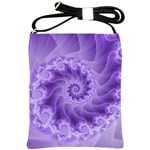 Silky Purple Spiral Fractal Shoulder Sling Bag