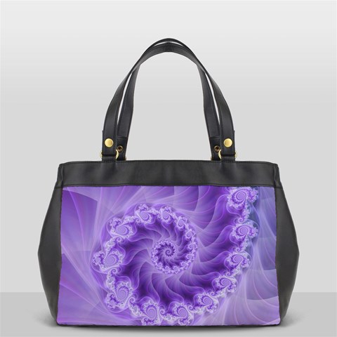 Silky Purple Spiral Fractal Oversize Office Handbag (2 Sides) from ArtsNow.com Front