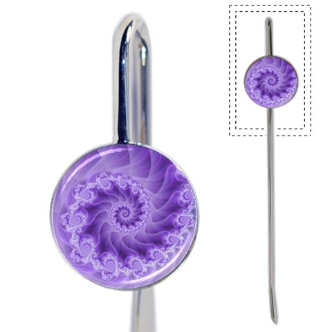 Silky Purple Spiral Fractal Book Mark from ArtsNow.com Front