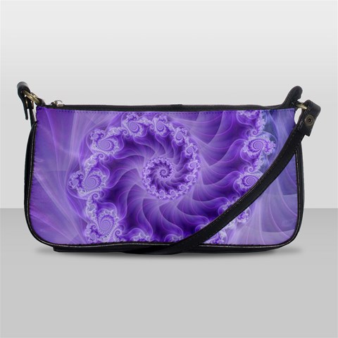 Silky Purple Spiral Fractal Shoulder Clutch Bag from ArtsNow.com Front